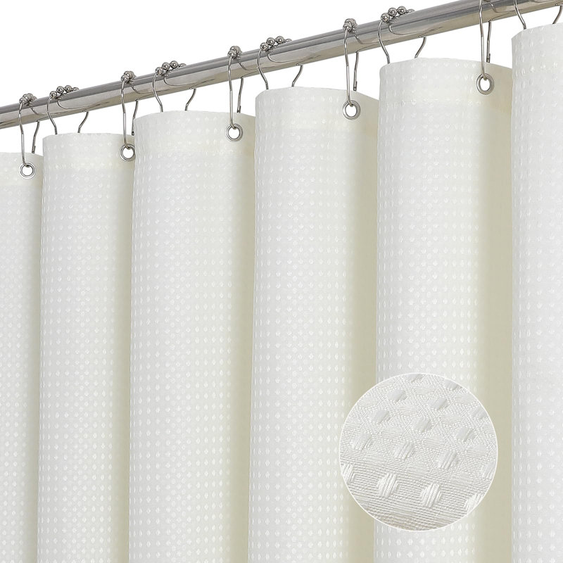 Saegan Fabric Shower Curtain, Cream