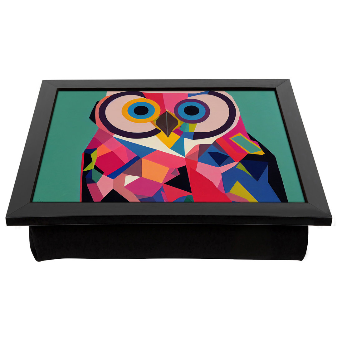Abstract Owl In Colour  Lap Tray with Cushion