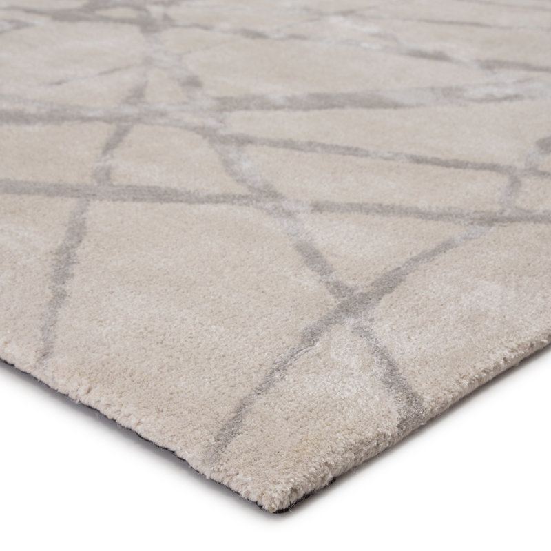 Tapis gris / beige neutre touffeté à la main à motif géométrique Jaipur Living, Rectangle 9 pi x 12 pi