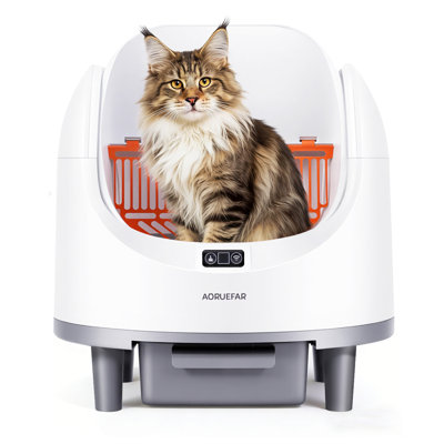 Automatic Cat Litter Box, Open-Top Self-Cleaning Litter Box for Multiple Cats, Safety Protection, Smart App Control with Cat Health Monitoring, Ultra-Quiet Operation, Odor Control