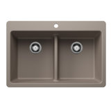 Liven SILGRANIT 33" L x 22" W Double Basin Drop-In/Undermount Kitchen Sink