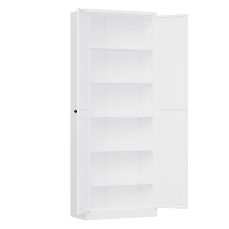Armoire de cuisine 72 pouces en métal avec tablettes réglables, organisateur autoportant robuste pour le rangement à la maison