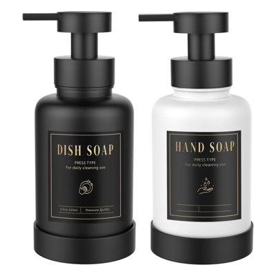 Ensemble de distributeur de savon noir et blanc