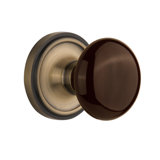 Classic Rosette with Brown Porcelain Door Knob