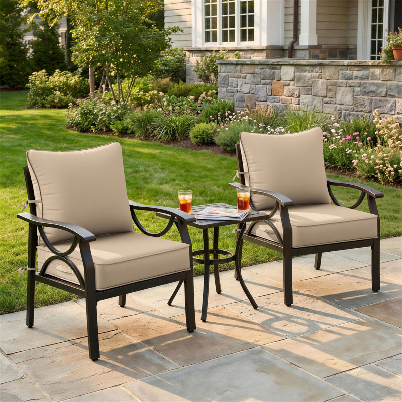 Ensemble de coussins de siège d'extérieur l 22 po x P 24 po, coussins d'extérieur seulement, 2, Beige sable