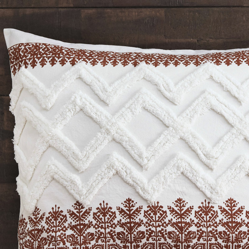 Chenille Comforter - Full/queen Updated Print 3 Piece Cotton With Tufting In Filling Style Bedding