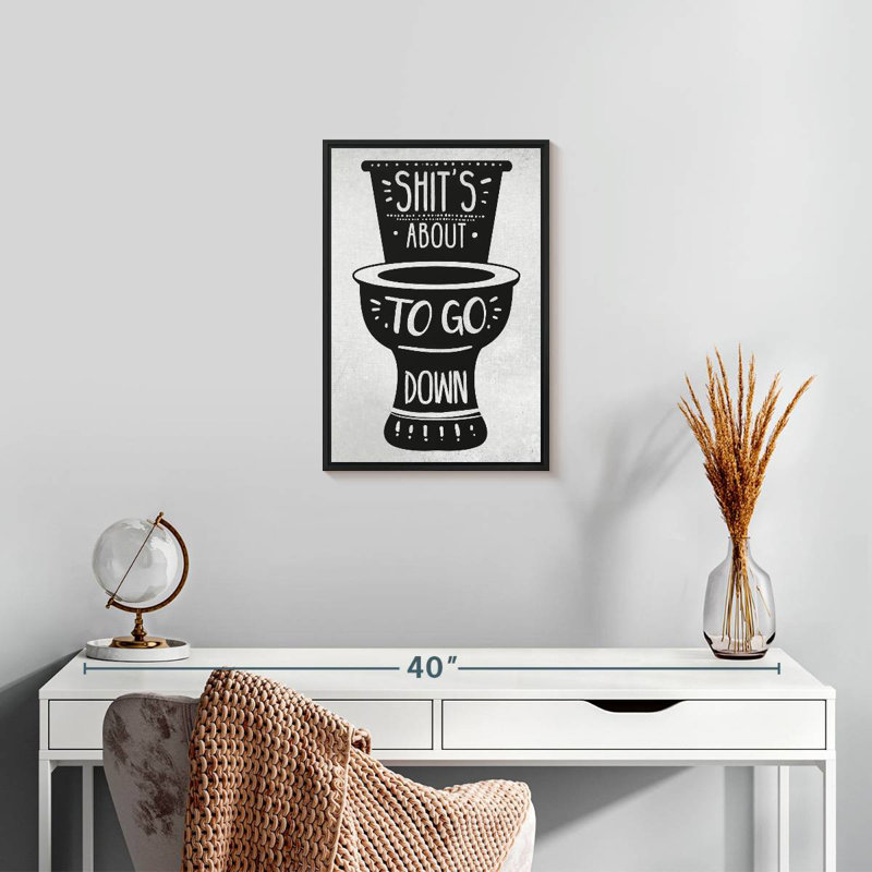 «Shit's About To Go Down I», 13 po x 19 po, Cadre flottant noir