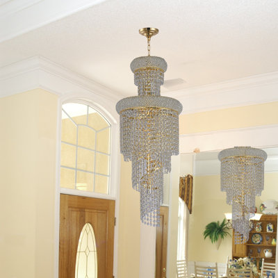 Lustre empire 10 lumières avec détails en cristal Rainfall