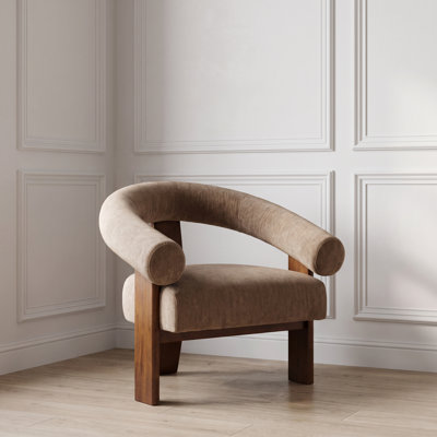 Elara 35" Sculptural Chenille Accent Chair