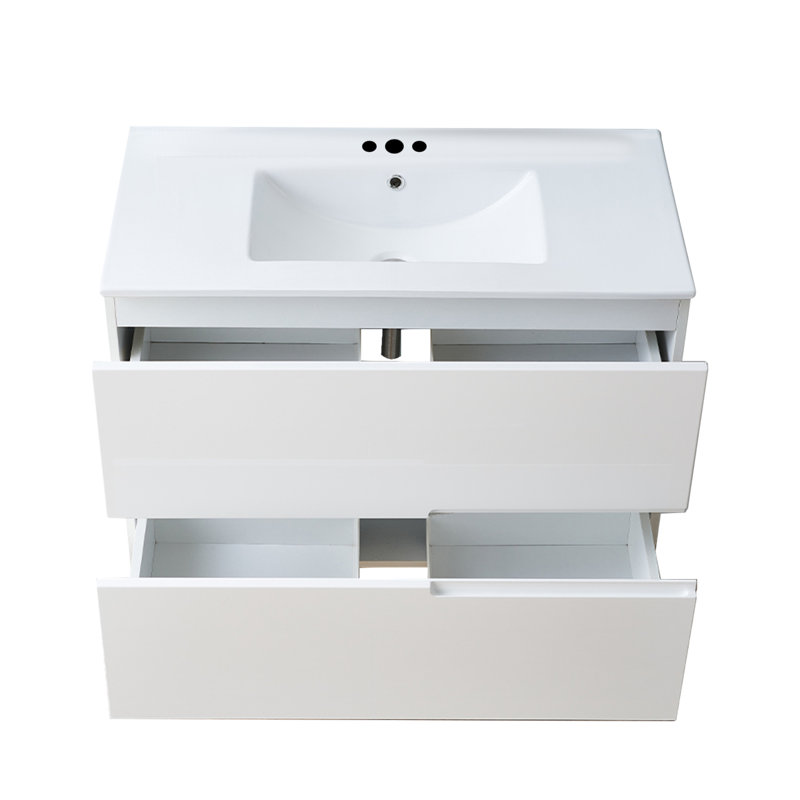 Ensemble de meuble-lavabo mural blanc 36 po