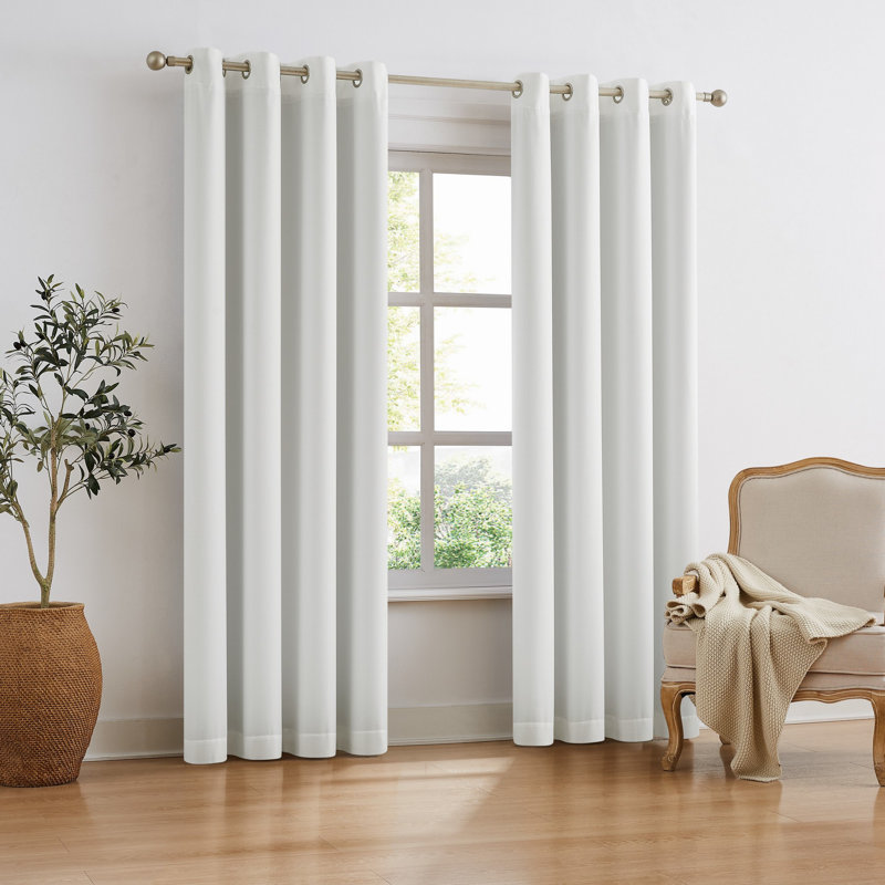 Paire de rideaux occultant avec œillets SUNBARRIER I-SNAP , Blanc, L 52 po x L 63 po