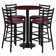 Aniket 30'' Round Laminate Table Set with Round Base and 4 Ladder Back Metal Barstools