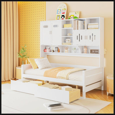 Twin Size Wooden Daybed With 2 Drawers