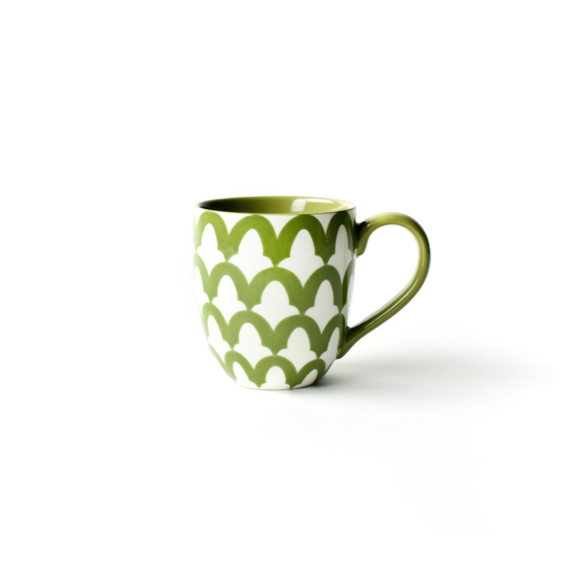 Olive Arabesque Mug, Green