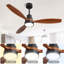 Ventilateur de plafond d'intérieur à profil bas de 52 pouces à DEL avec lumière et télécommande pour salon de patio-126322138-126322139
