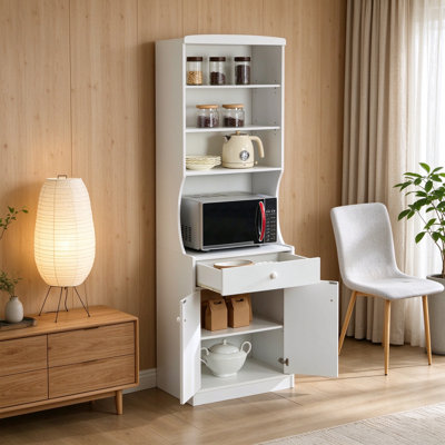 Armoire polyvalente pour micro-ondes avec portes à tiroir et rangement pour la cuisine