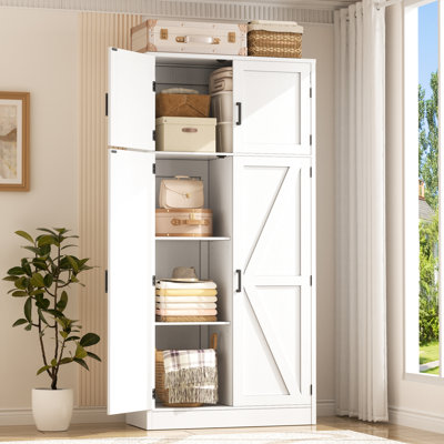 71” Storage Cabinet With Adjustable Shelves And Barn Doors by Wrought Studio