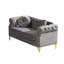 Canapé Chesterfield en velours 60,5 pouces avec boutons capitonnés, clous en cuivre et anneaux d'accoudoirs pour un décor personnalisé-1191398072