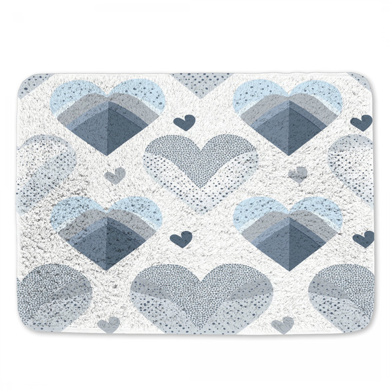 Tapis de bain à motif de cœur, L 34 po x l 21 po