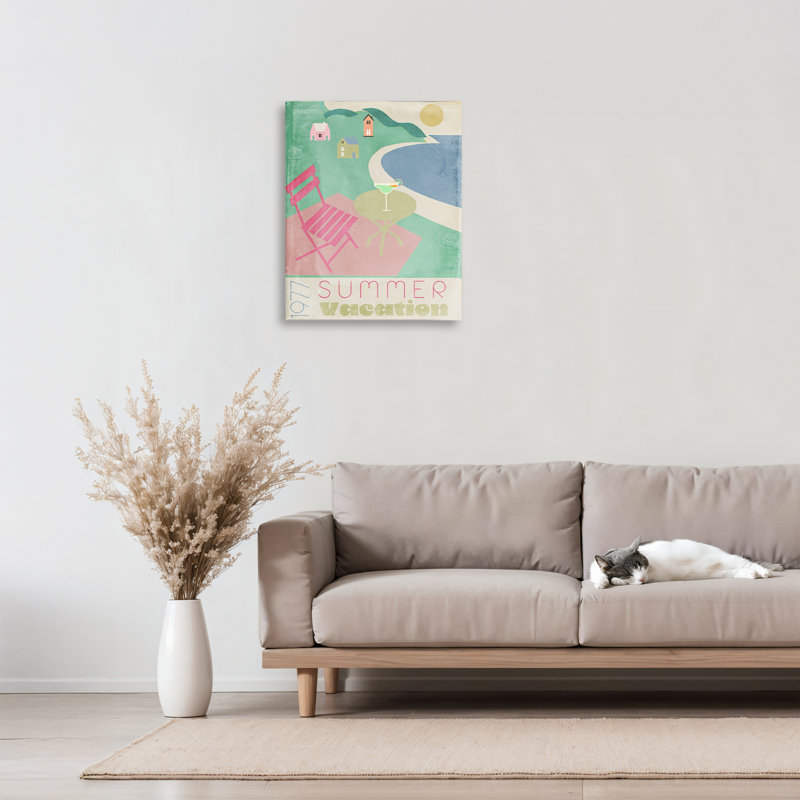Toile Retro Summer Holiday, conception par Annabelle Hall, H 20 po x l 16 po
