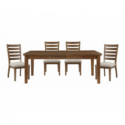Dining Set Drawers Table And 6X Side Chairs