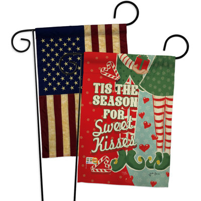 Drapeau de jardin à 2 côtés en polyester 19 po x 13 po 2 pièces saisons doux