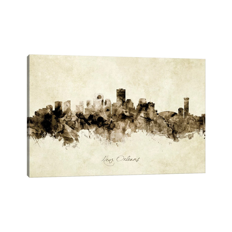 New Orleans Louisiana Skyline by Michael Tompsett - 1 Piece Wrapped Canvas Painting, 101.6 cm H x 66.04 cm W x 3.175 cm D
