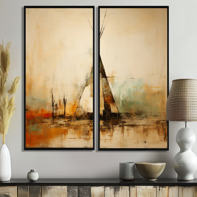 Tente de jeu jaune jaune Rhythms Collage I - Native American Art, grandes impressions sur toile