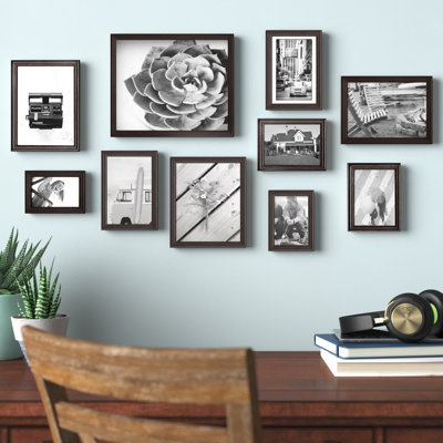 Rayburn Solid + Manufactured Wood Picture Frame - Set of 10 with Mat