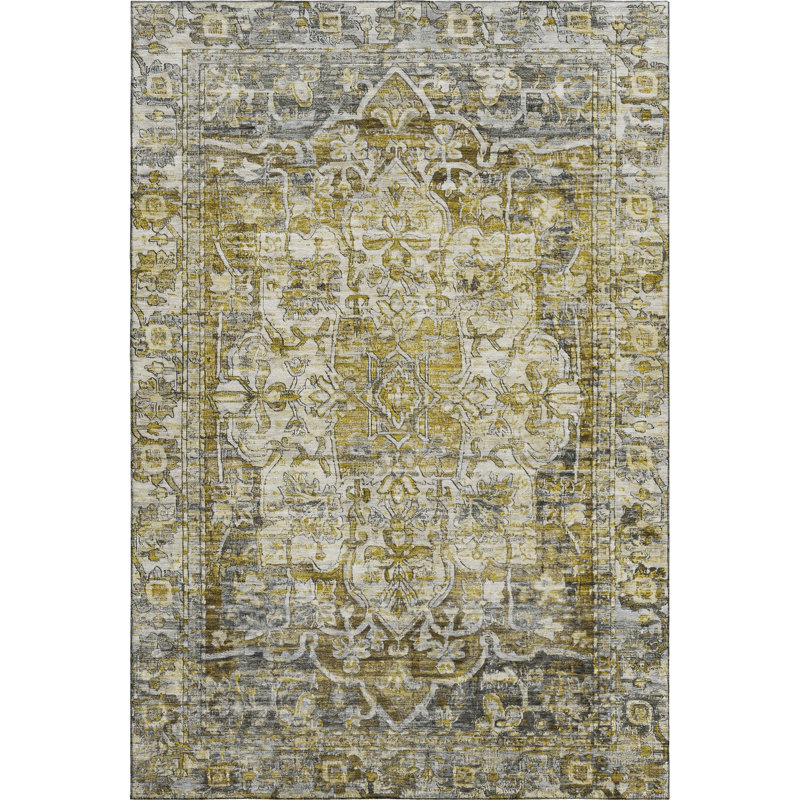 Premium Machine Washable Lubbers AMF1728 Global Rug, Rectangle 9' x 12'