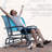 Outdoor Patio Glider Bench with Breathable Mesh-1244585334