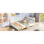 Lit de jour blanc de taille double / avec construction solide - lit classique de style Mid-Century moderne en bois élégant-839589919