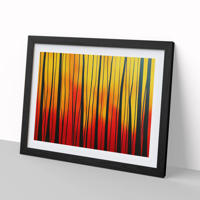 Abstract Autumn Forest Vol.2 - Single Picture Frame Print, Black, 46cm H x 64cm W x 2cm D