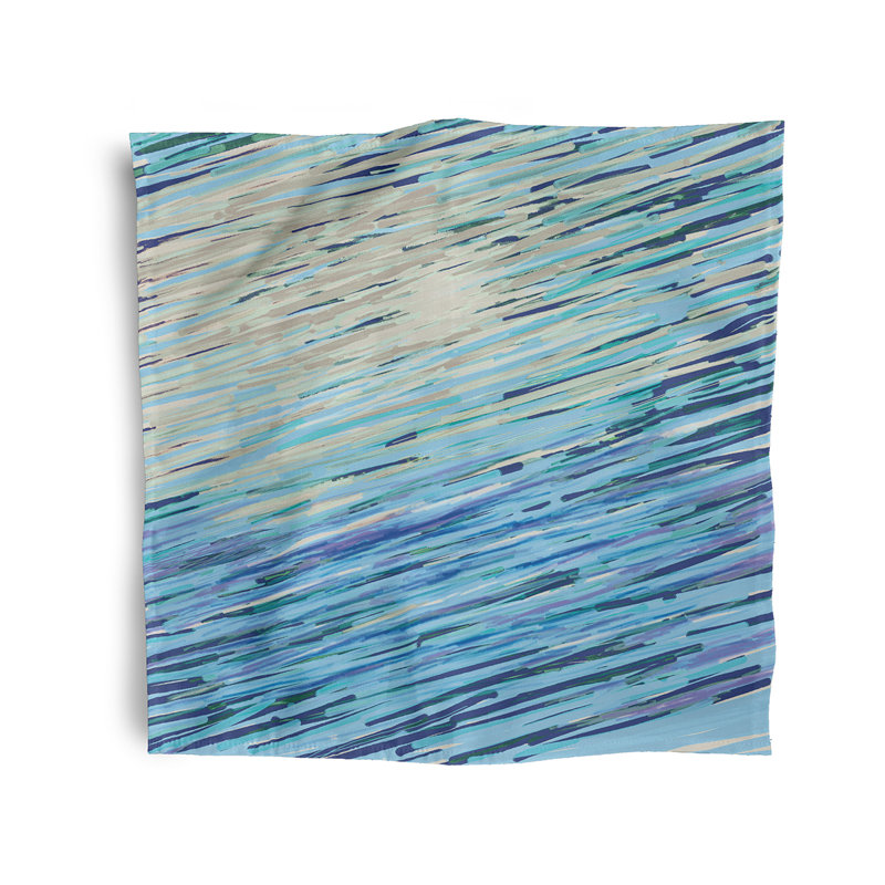 Vernice Polyester Abstract Square Napkin, Blue