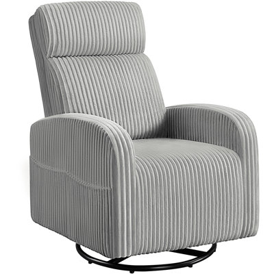 Upholstered Swivel Glider, Gliding Rocker Chair for Nursery Room Living Room