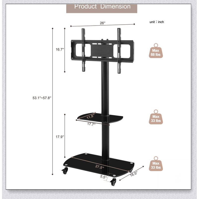 Metal; Glass TV Stand