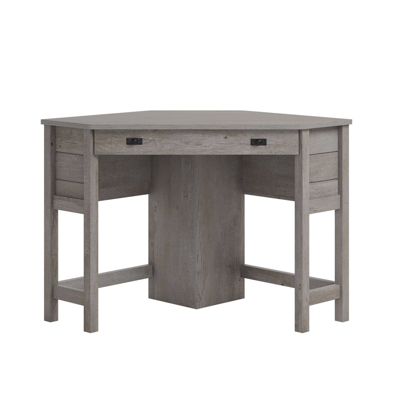 Bureau d'ordinateur de coin, finition brune