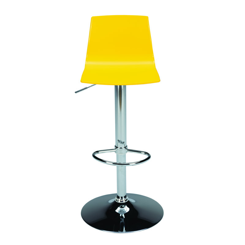 Imola Adjustable Height Bar Stool, Yellow