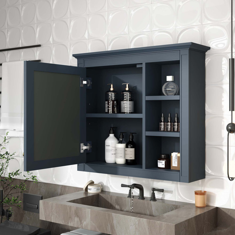 Wall Mounted Bathroom Storage Cabinet, Blue