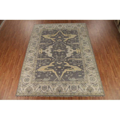 Handmade Gray Oushak Indian Area Rug 9x12