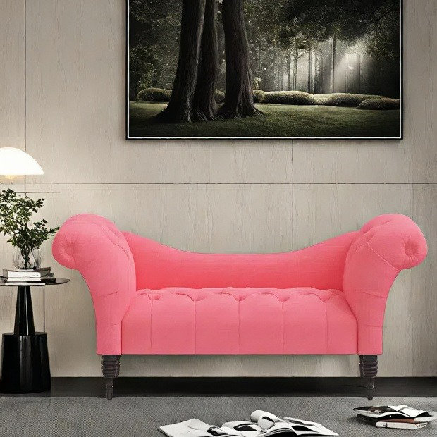Chaise longue classique classique élégante, Rose vif