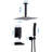Modern Matte Black Celling Mount Shower System with High Pressure Shower Head, Handheld, Rough-in Valve Body & Trim Included