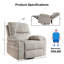 Fauteuil inclinable pivotant à bascule Anabella de 39 po de large avec support pour téléphone, beige (ensemble de 2)-1473385188-1473385191