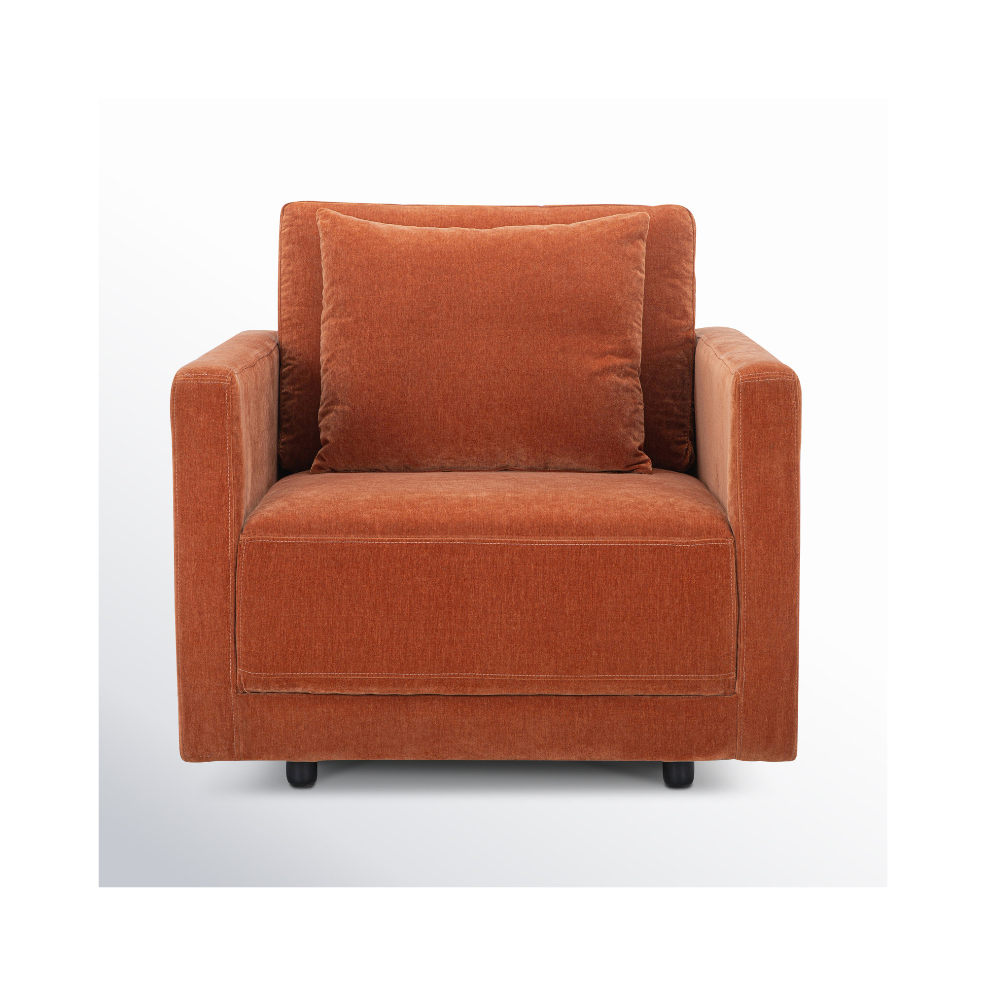 Kenji Upholstered Armchair, Rust Performance Chenille