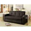 Canapé futon de style transitionnel capitonné avec porte-gobelet encastré et base convertible en lit