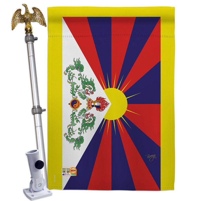 Double Sided 40'' H x 28'' W Polyester Flag Set