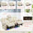 Power Reclining Sofa With Heat And Massage, Bluetooth Speakers And LED Lights, 3 Seater Dual Recliner Sofa With USB Ports And Cup Holders-1760182130