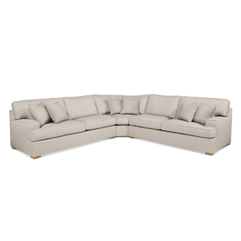 Sadie 3-Piece Upholstered Sectional, Elite Dove Linen, Flax