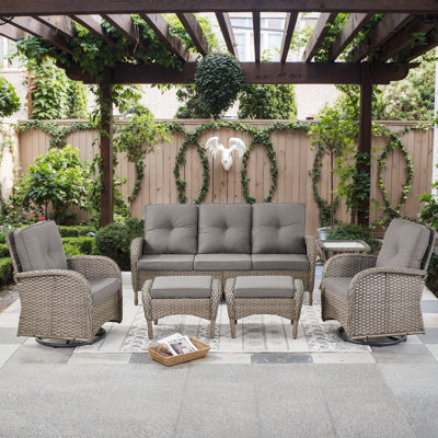 Keywest 6 - Pieces Outdoor Sofa Seating Group With Cushions