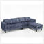 Canapé modulaire 5 places, avec repose-pieds de rangement, canapé modulaire convertible, canapé en L, méridienne réversible, canapé riveté, chenille-117801841